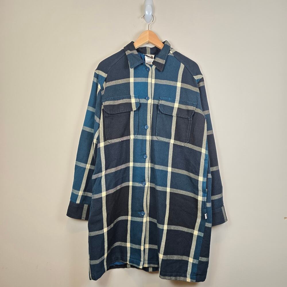 The North Face Womens Size M Valley Twill Utility Coat Midnight Petrol Shacket
